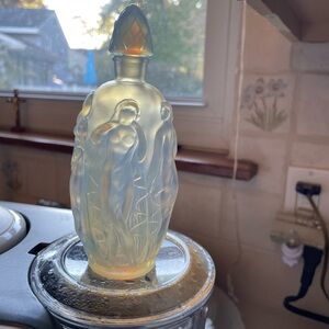 Sabino France Opalescent Perfume Bottle Art 5 Mythological Nymph Label 6"